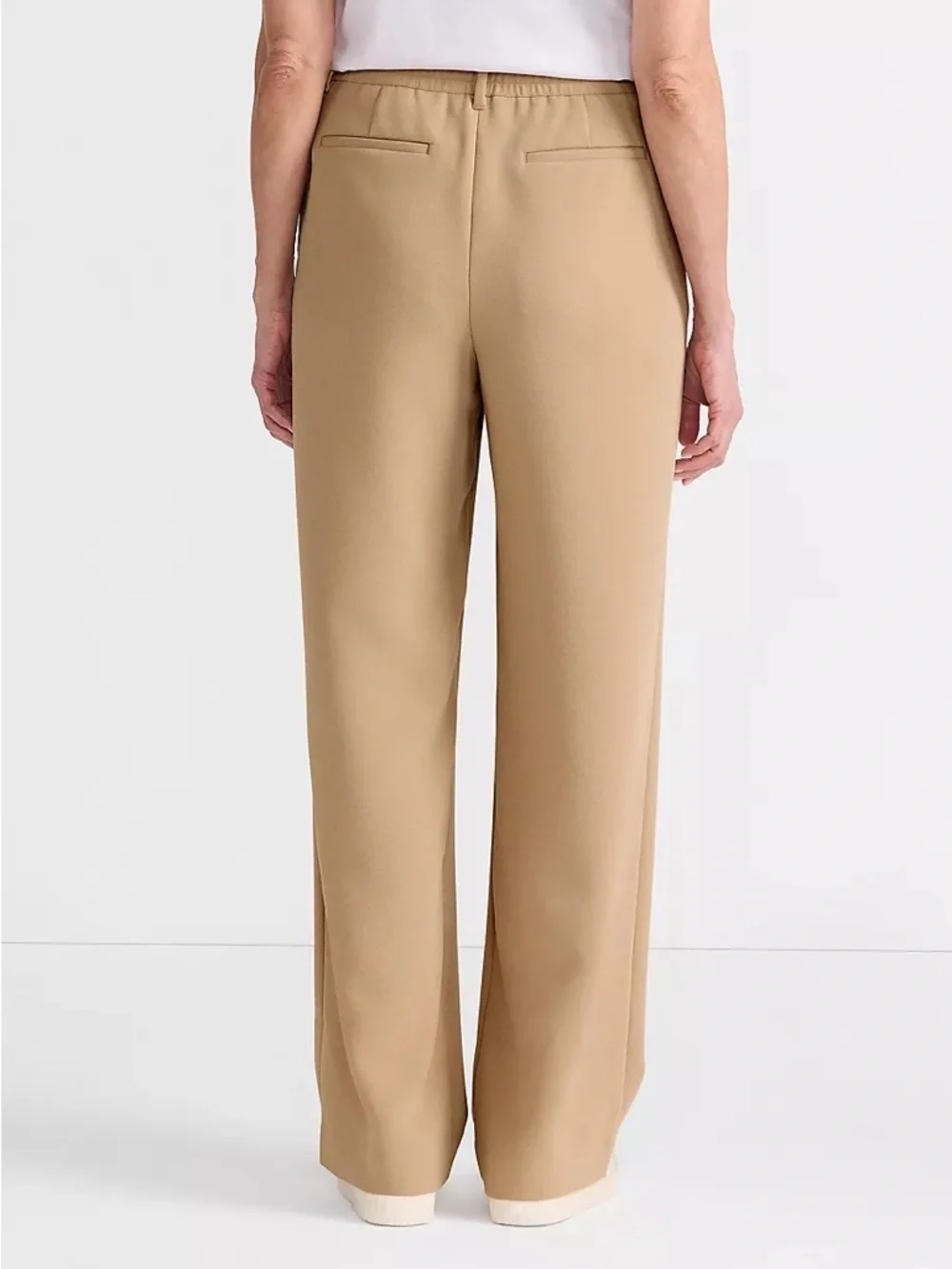 Lands End Wide-Leg High-Waist Trousers in Camel - Picture 3 of 6